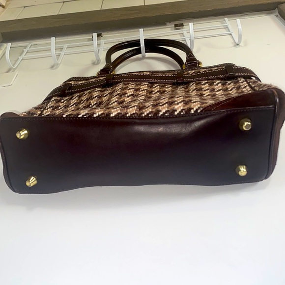 Coach | Bags | F10200 Houndstooth Hand bag | Rare Brown Tweed & leather buckled - Picture 8 of 12
